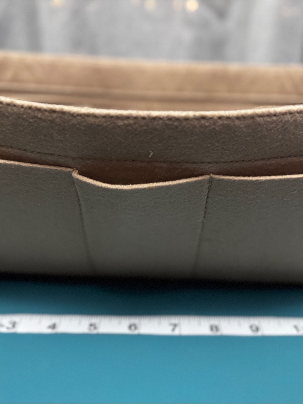 Compact Travel Bag Organizer Insert in Light Tan